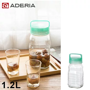 【ADERIA】日本進口長型醃漬玻璃罐1.2L(藍綠)