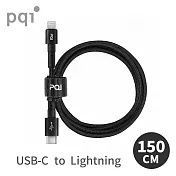 【PQI】MFI認證 USB-C to Lightning 編織充電線 150cm (iCable CL150) 恆星黑
