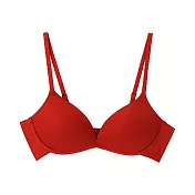 [MUJI無印良品]女聚酯纖維混彈性舒適觸感胸罩 S 紅色