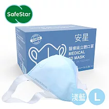 【安星】醫療級3D立體口罩 淺藍50入盒裝 S /M /L (MIT台灣設計製造) 淺藍L