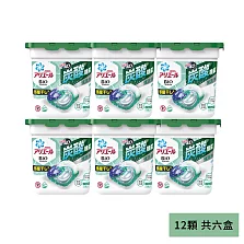 日本 P&G 新上市 ARIEL清新除臭4D碳酸洗衣球 深綠款 室內曬衣用 12顆入x6盒