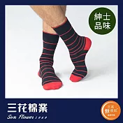 【SunFlower三花】無痕肌英倫風休閒襪.襪子 黑/紅