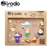 Irodo繽紛布貼免熨斗布用轉印貼紙-大 (IRO貓 日本之旅)