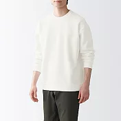 [MUJI無印良品]男有機棉混二重織長袖T恤 XL 柔白