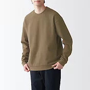 [MUJI無印良品]男有機棉混二重織長袖T恤 M 摩卡棕