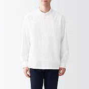 [MUJI無印良品]男有機棉水洗牛津布立領襯衫 XS 白色