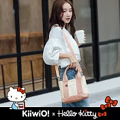 Hello Kitty x Kiiwi O! 聯名款．經典帆布多隔層兩用托特包 MOMOKO  乾燥玫瑰粉