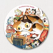 afu插畫陶瓷吸水杯墊-貓咪同樂會
