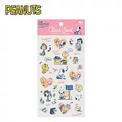 【日本正版授權】史努比 透明貼紙 貼紙/手帳貼/裝飾貼紙 糊塗塔克 Snoopy PEANUTS - 粉色款