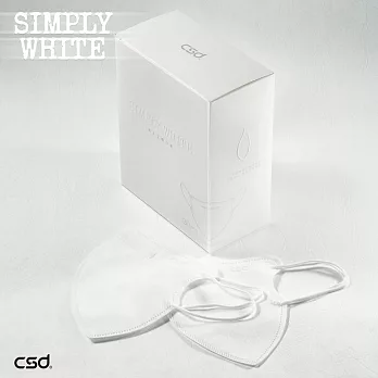 【CSD】中衛醫療口罩-成人立體-3D Simply white 全白 (30片/盒)