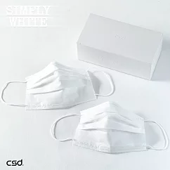 【CSD】中衛醫療口罩─成人平面─Simply white 全白 (30片/盒)