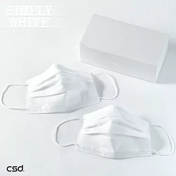 預購【CSD】中衛醫療口罩-成人平面-Simply white 全白 (30片/盒)