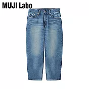 [MUJI無印良品]日本丹寧素材棉混寬擺八分褲 24 藍色