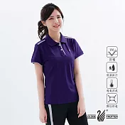【遊遍天下】MIT女款吸濕排汗抗UV機能POLO衫(S10033) M 暗紫