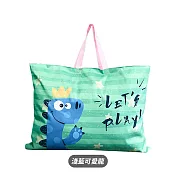 【E.dot】童趣防潮幼稚園睡袋棉被收納袋 淺藍可愛龍