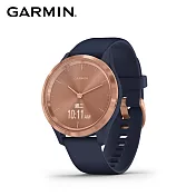 GARMIN vivomove 3S 指針智慧腕錶 藍調玫瑰金