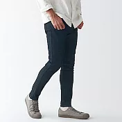 [MUJI無印良品]男有機棉混縱橫彈性丹寧窄版褲 30 暗藍