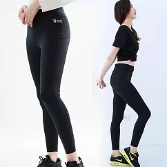 【遊遍天下】MIT台灣製女款超彈力機能緊身褲瑜珈褲運動美腿褲(GP1022) S 黑色