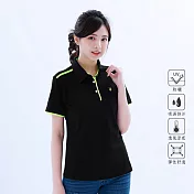 【遊遍天下】台灣製女款吸濕排汗抗UV機能POLO衫(GS1004) 2XL 黑色