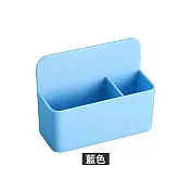 【Cap】磁吸隔板可調整文具收納盒 藍色