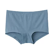 [MUJI無印良品]女有機棉混彈性天竺無側縫平口內褲 M 煙燻藍