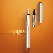 PEN-LINKS BASIC.O 貝斯可鋼筆(EF尖)+卡式鋼珠筆 頂圈: 橘色