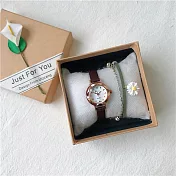 Watch-123 小眾情人-細錶帶小錶盤小巧簡約手錶 _褐色
