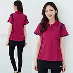 【遊遍天下】MIT台灣製女款顯瘦抗UV吸濕排汗機能POLO衫(GS1010) 2XL 紫紅