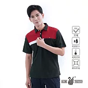 【遊遍天下】男款抗UV吸濕排汗機能POLO衫(GS1035) 3XL 黑紅