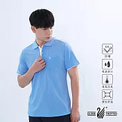 【遊遍天下】MIT台灣製男款吸濕排汗抗UV機能POLO衫(GS1004) 3XL 淺藍