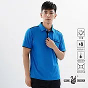 【遊遍天下】MIT男款吸濕排汗抗UV機能POLO衫(GS10033) 2XL 藍色