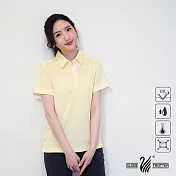 【遊遍天下】女款吸濕排汗抗UV機能POLO衫(GS1033) L 黃白