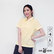 【遊遍天下】女款吸濕排汗抗UV機能POLO衫(GS1033) 5XL 黃白