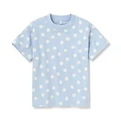 【MUJI 無印良品】兒童有機棉節紗天竺短袖T恤 120 淺藍紋樣