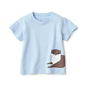 [MUJI無印良品]幼兒有機棉天竺印花T恤 80 小爪水獺