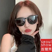seoul show首爾秀 折疊輕量彈簧腿太陽眼鏡UV400墨鏡 B360 墨色黑