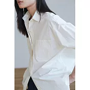旅途原品 純棉寬鬆襯衫 M/L-XL  L-XL 米白色