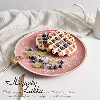 【Homely Zakka】莫蘭迪啞光磨砂陶瓷餐盤碗餐具_3件組 (莫蘭迪粉)