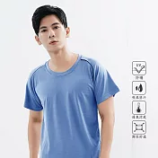 【遊遍天下】MIT中性款吸濕排汗抗UV機能圓領衫(GS2008) 3XL 水藍