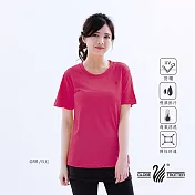 【遊遍天下】MIT女款吸濕排汗抗UV機能圓領衫(GS2012) L 玫紅