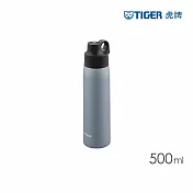 TIGER虎牌 輕量隨行抗菌不鏽鋼吸管杯 500ml(MCS-A050) 霧灰藍