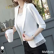 【MsMore】春夏韓版知性修身小西裝外套#112125- XL 白