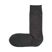 【MUJI 無印良品】男棉混腳跟特殊編織直角襪24~28cm 墨灰
