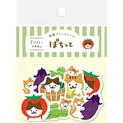 【Wa-Life】夏季限定｜散裝和紙貼紙包20入 ‧ 野菜與貓