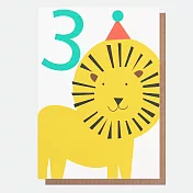 Caroline Gardner 英國進口週歲生日小卡- 小獅子3歲生日