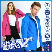 【KISSDIAMOND】Ultra超能抗風雨輕鋒衣外套(KD-FJ286) M 女/玫紅