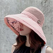 【KISSDIAMOND】小清新透氣雙層遮陽帽(KDH-9608) 粉色