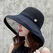 【KISSDIAMOND】小清新透氣雙層遮陽帽(KDH-9608) 黑色