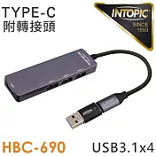 INTOPIC 廣鼎 USB3.1 Type-C高速集線器(HBC-690)