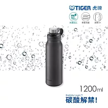 TIGER虎牌 1200cc大容量抗菌運動型不鏽鋼保冷瓶碳酸氣泡水可用(MTA-T120) 鋼鐵灰